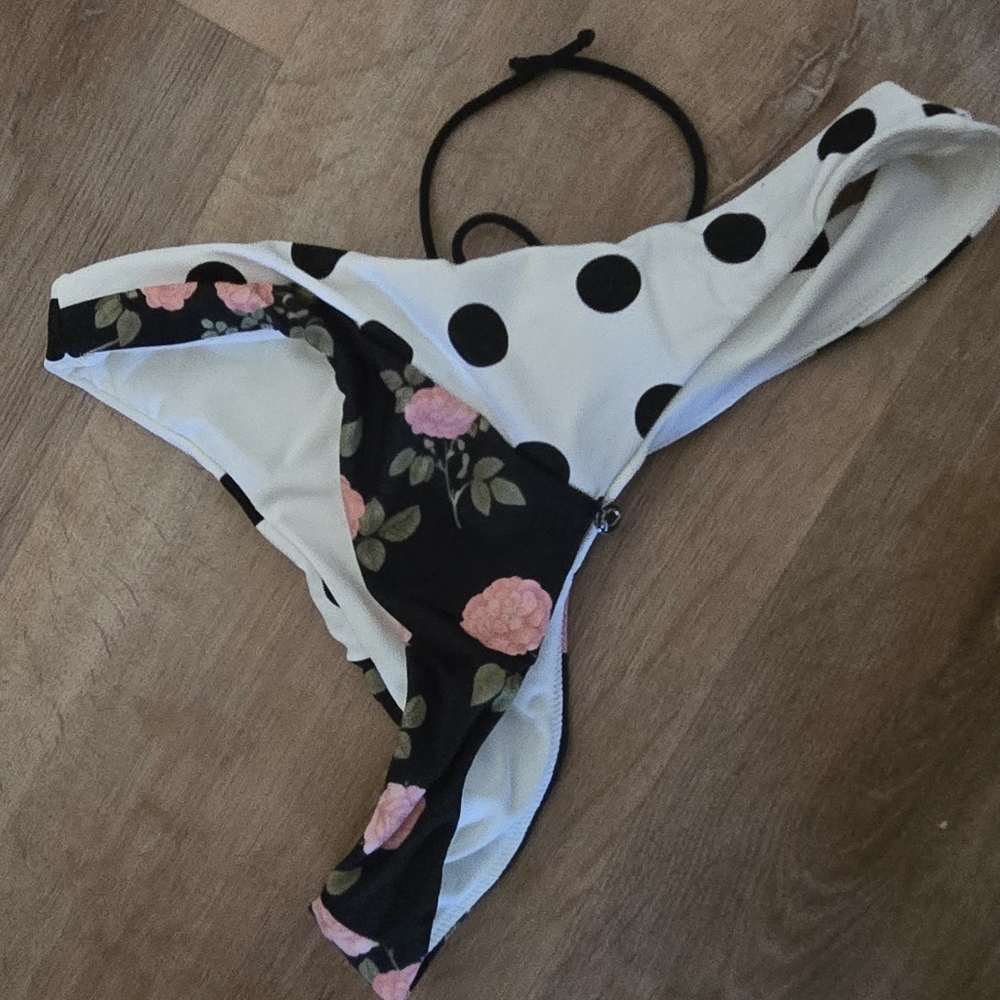 Floral and Polka Dot Bikini Bottom - Picture 2 of 3
